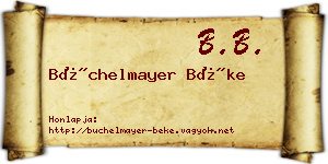Büchelmayer Béke névjegykártya